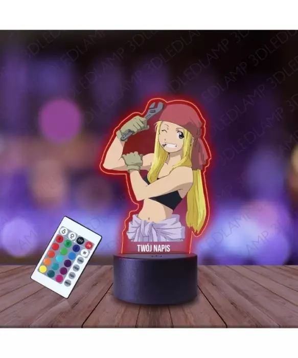 Lampka Nocna 3D LED LAMP z Nadrukiem Winry Rockbell