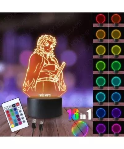 Lampka Nocna 3D LED LAMP Demon Slayer Kyojuro Rengoku