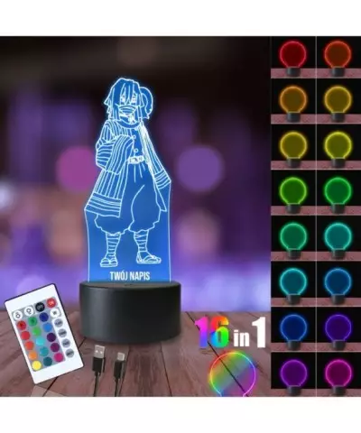 Lampka Nocna 3D LED LAMP Demon Slayer Obanai Iguro