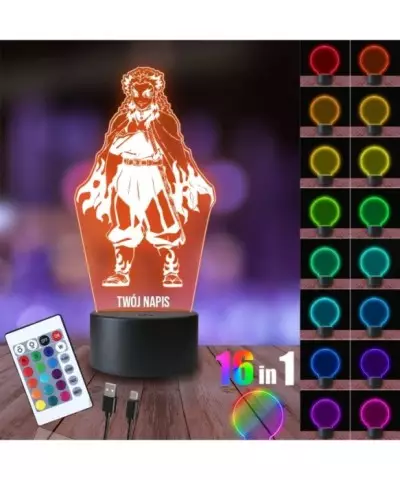 Lampka Nocna 3D LED LAMP Demon Slayer Rengoku