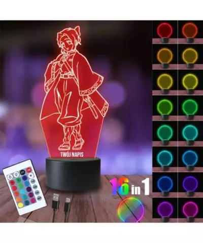 Lampka Nocna 3D LED LAMP Demon Slayer Shinobu Kocho