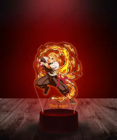 Lampka LED 3D Plexido z Nadrukiem Kyojuro Rengoku - 3