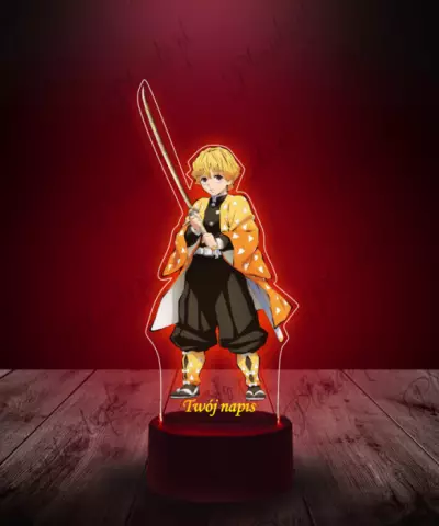 Lampka LED 3D Plexido z Nadrukiem Zenitsu Agatsuma - 2