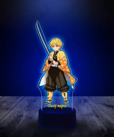 Lampka LED 3D Plexido z Nadrukiem Zenitsu Agatsuma - 3