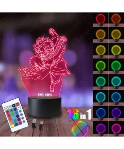 Lampka Nocna 3D LED LAMP Natsu Dragneel Fairy Tail