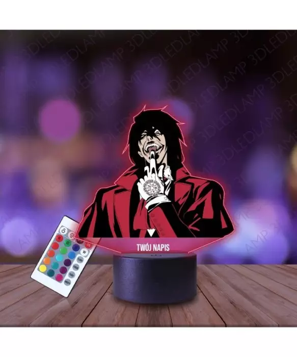 Lampka Nocna 3D LED LAMP z Nadrukiem Alucard Hellsing