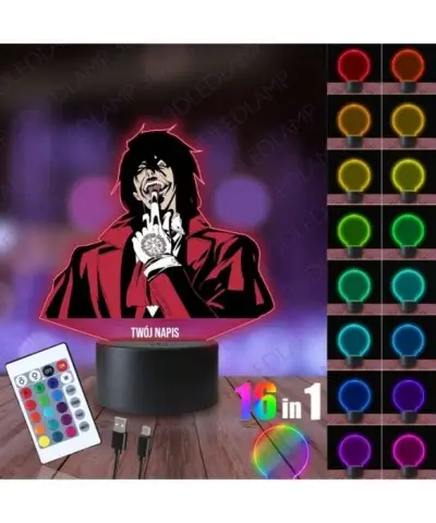 Lampka Nocna 3D LED LAMP z Nadrukiem Alucard Hellsing