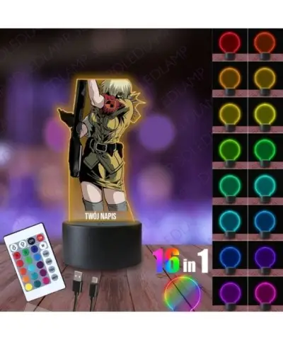 Lampka Nocna 3D LED LAMP z Nadrukiem Seras Victoria Hellsing