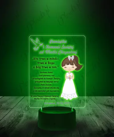 Lampka LED Plexido Komunia Święta Pamiątka Dla Dziewczynki - 3