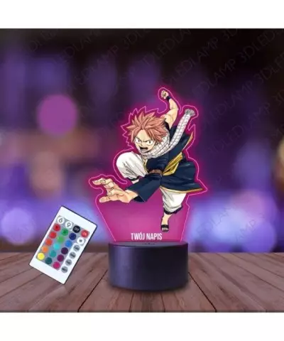 Lampka Nocna 3D LED LAMP z Nadrukiem Natsu Dragneel