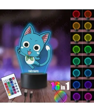 Lampka Nocna 3D LED LAMP Happy Fiary Tail