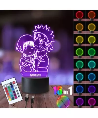 Lampka Nocna 3D LED LAMP Naruto Zakochani