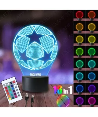 Lampka Nocna 3D LED LAMP Piłka Nożna Liga Mistrzów