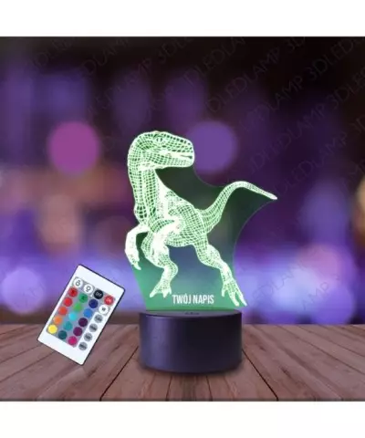 Lampka Nocna 3D LED LAMP Welociraptor Dinozaur