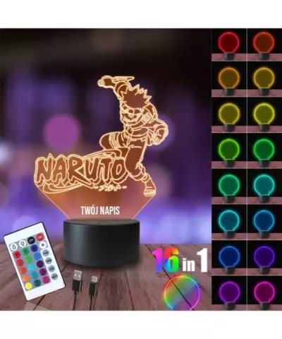 Lampka Nocna 3D LED LAMP Naruto Napis