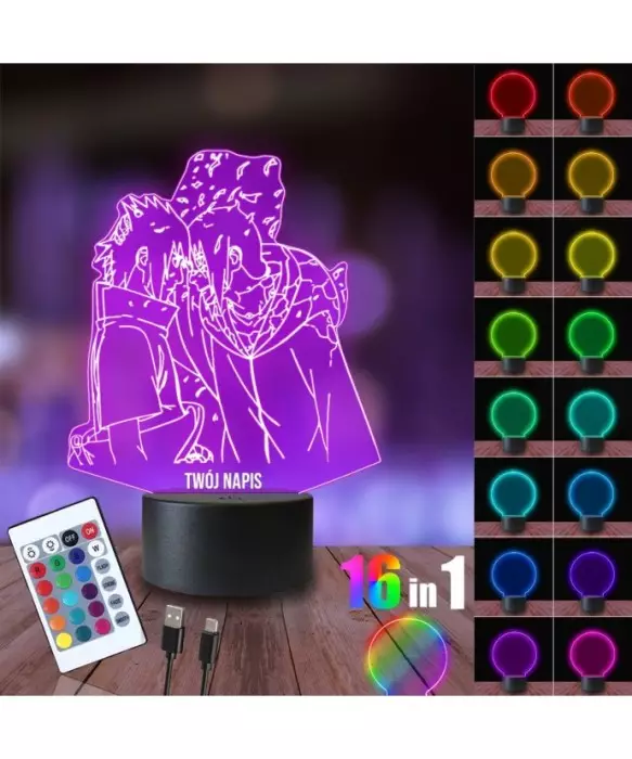 Lampka Nocna 3D LED LAMP Naruto Uzumaki Postacie