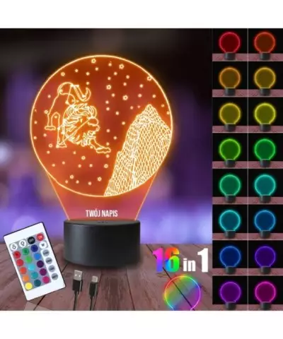 Lampka Nocna 3D LED LAMP Lew Znak Zodiaku