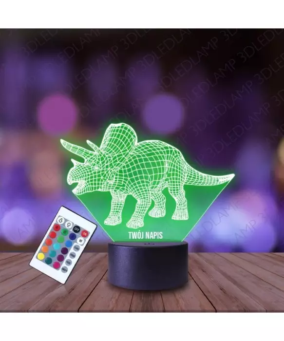 Lampka Nocna 3D LED LAMP Triceratops Dinozaur