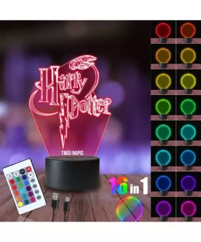 Lampka Nocna 3D LED LAMP Harry Potter Napis