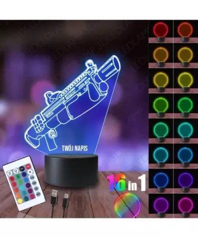 Lampka Nocna 3D LED LAMP Shotgun Fortnite