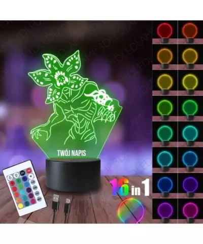 Lampka Nocna 3D LED LAMP Stranger Things Demogorgon