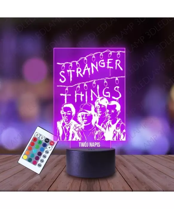 Lampka Nocna 3D LED LAMP Stranger Things List i Postacie