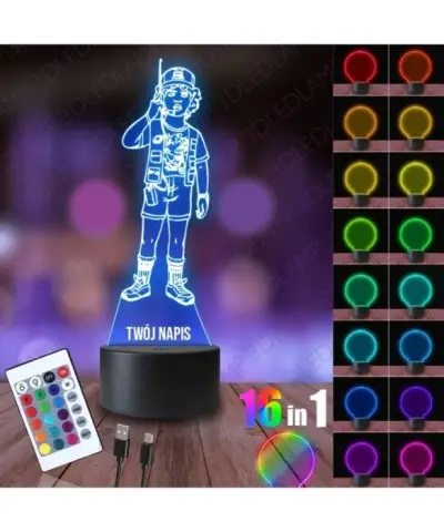 Lampka Nocna 3D LED LAMP Stranger Things Dustin