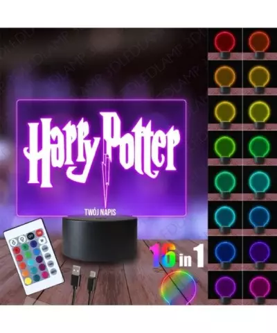 Lampka Nocna 3D LED LAMP Statuetka Harry Potter Napis