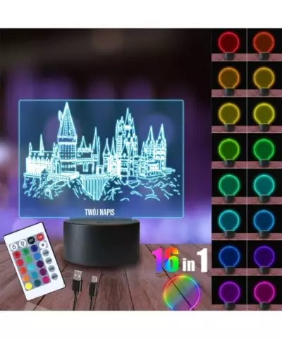Lampka Nocna 3D LED LAMP Harry Potter Hogwart Szkoła