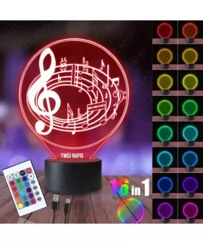 Lampka Nocna 3D LED LAMP Melodia