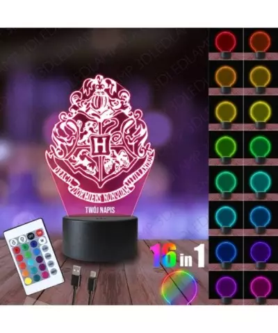 Lampka Nocna 3D LED LAMP Harry Potter Herb Hogwartu