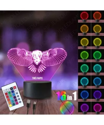 Lampka Nocna 3D LED LAMP Harry Potter Hedwiga