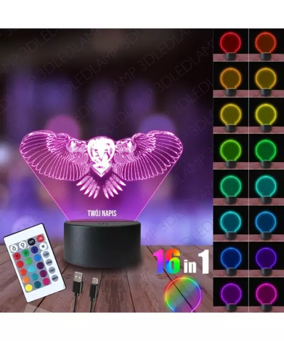 Lampka Nocna 3D LED LAMP Harry Potter Hedwiga