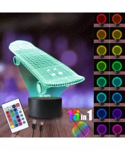 Lampka Nocna 3D LED LAMP Deskorolka Skater