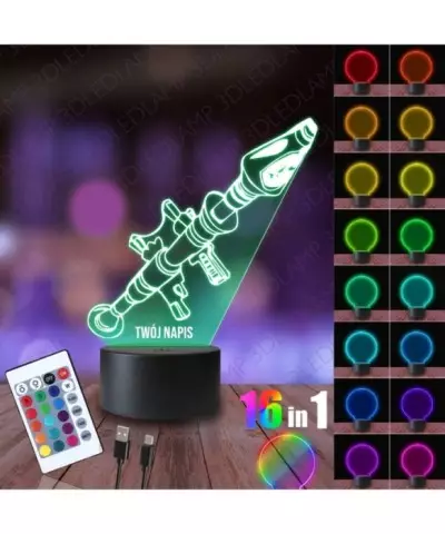 Lampka Nocna 3D LED LAMP Fortnite Broń Bazuka