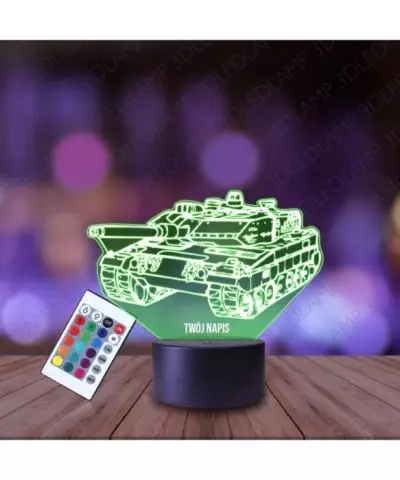 Lampka Nocna 3D LED LAMP Czołg Lufa