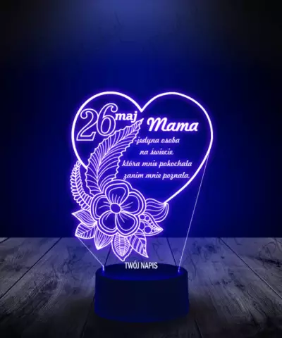 Lampka LED 3D Plexido Prezent na Dzień Matki - 3