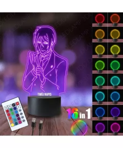 Lampka Nocna 3D LED LAMP Sebastian Kuroshitsuji