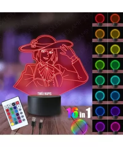 Lampka Nocna 3D LED LAMP Madame Red Kuroshitsuji