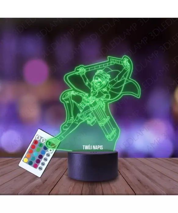 Lampka Nocna 3D LED LAMP Hange Zoe Atak Tytanów