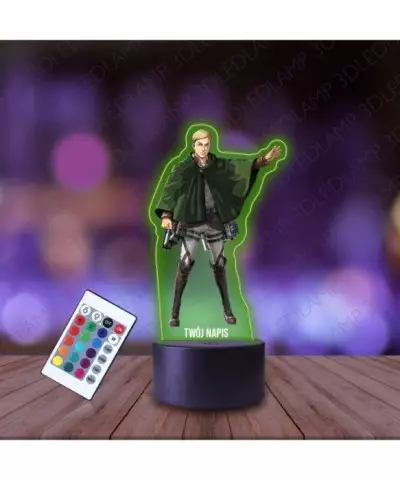 Lampka Nocna 3D LED LAMP z Nadrukiem Erwin Smith Attack on Titan