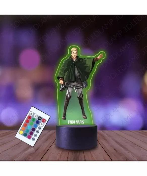 Lampka Nocna 3D LED LAMP z Nadrukiem Erwin Smith Attack on Titan