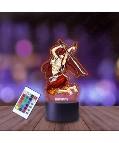 Lampka Nocna 3D LED LAMP z Nadrukiem Fiary Tail Erza Scarlet