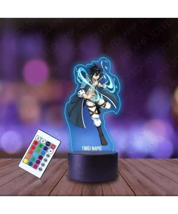 Lampka Nocna 3D LED LAMP z Nadrukiem Fiary Tail Gray Fullbuster