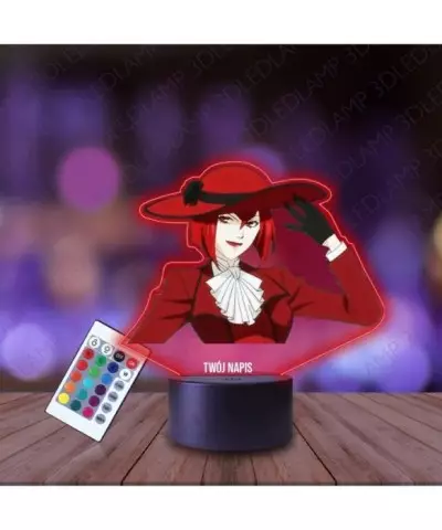Lampka Nocna 3D LED LAMP z Nadrukiem Madame Red Kuroshitsuji