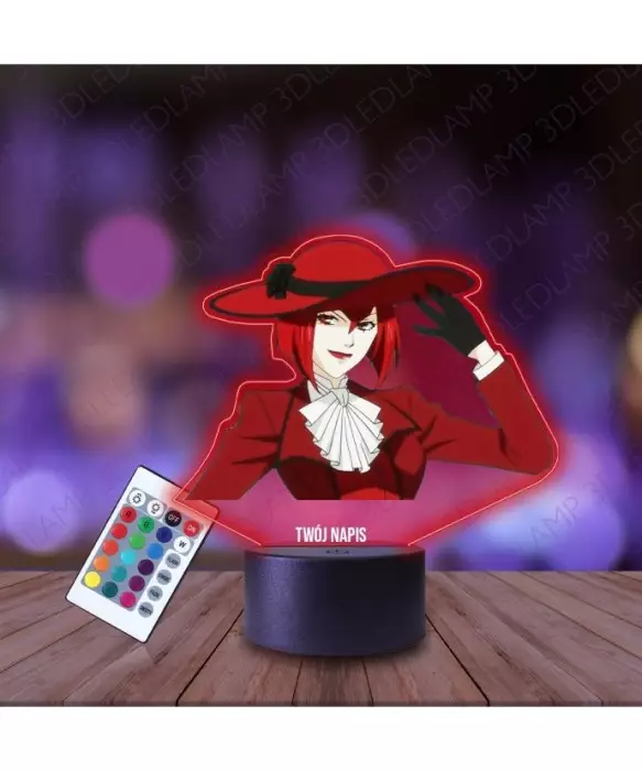 Lampka Nocna 3D LED LAMP z Nadrukiem Madame Red Kuroshitsuji