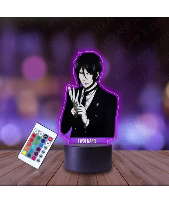 Lampka Nocna 3D LED LAMP z Nadrukiem Sebastian Michaelis Kuroshitsuji