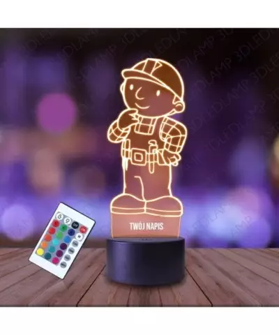 Lampka Nocna 3D LED LAMP Bob Budowniczy
