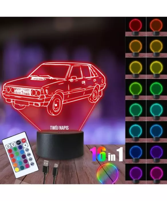 Lampka Nocna 3D LED LAMP Samochód Polonez