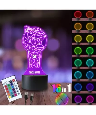 Lampka Nocna 3D LED LAMP BTS Mikrofon